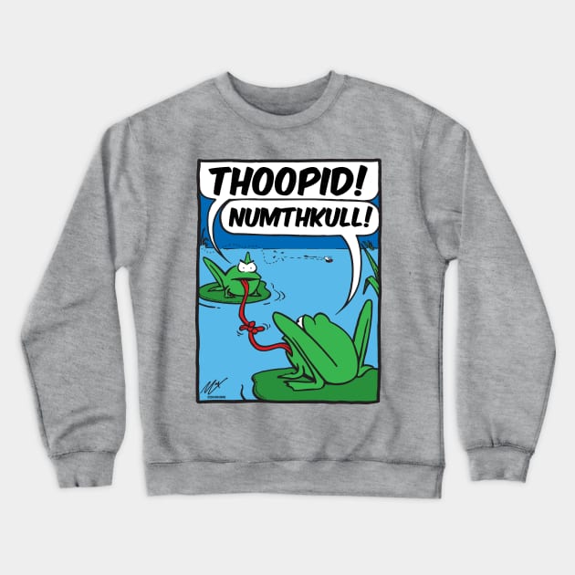 Tongue-Tied Frogs Crewneck Sweatshirt by BRAVOMAXXX